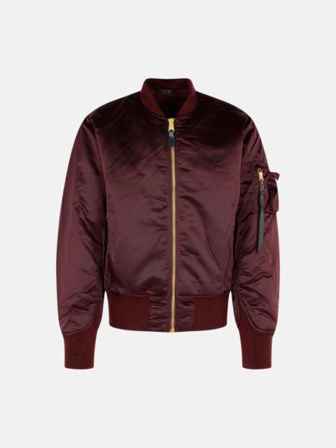 ALPHA INDUSTRIES 'MA-1 BASE FILGHT' DARK CHERRY NYLON BOMBER JACKET