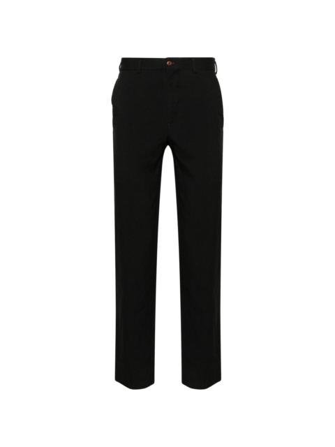 tapered-leg gabardine trousers