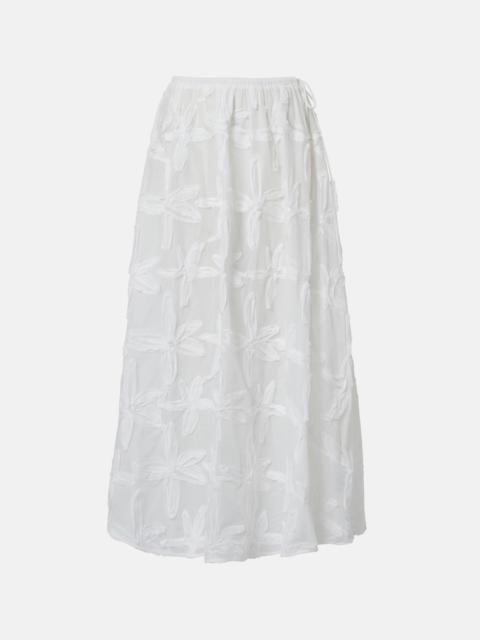 FARM RIO Coast Shell cotton midi skirt