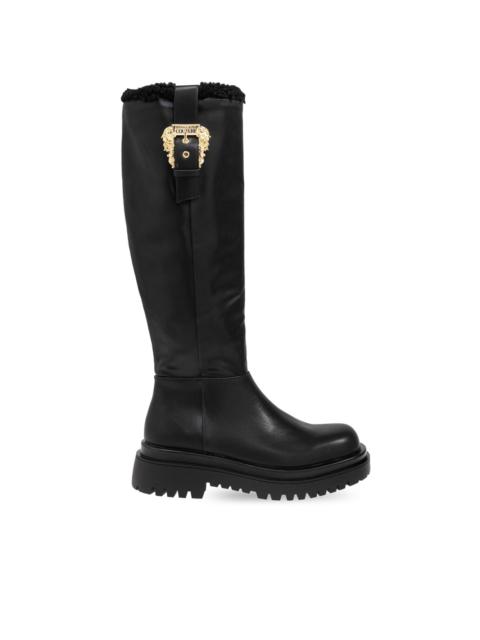 VERSACE JEANS COUTURE Drew baroque buckle knee-high boots