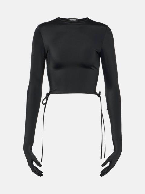 VETEMENTS Tie-waist jersey crop top