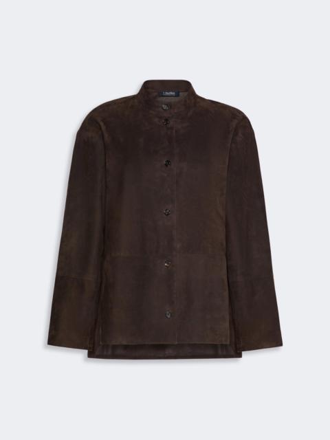 'S Max Mara DANZANTE Suede Mandarin-neck jacket - BROWN