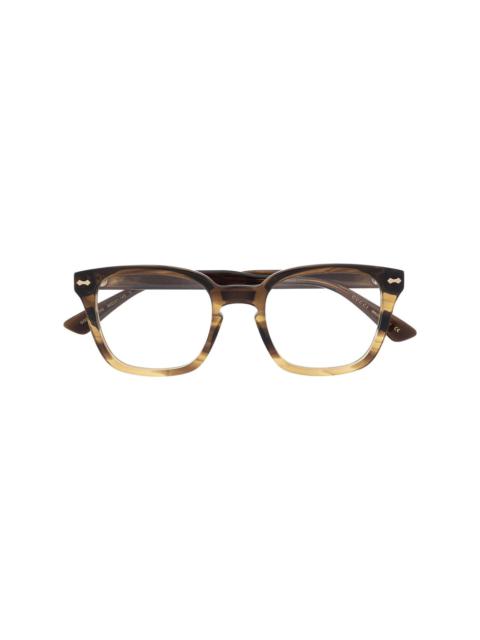 tortoiseshell-effect square glasses