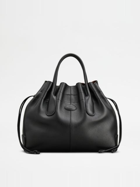 TOD'S DI BAG IN LEATHER SMALL WITH DRAWSTRING - BLACK