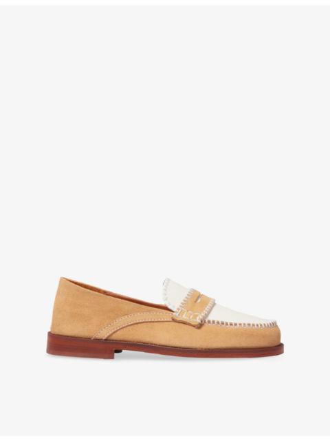Claudie Pierlot Contrast-Stitch Suede Loafers