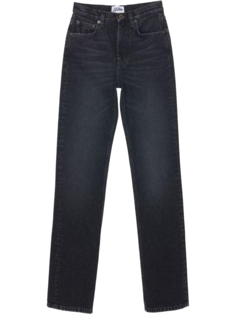 Jean Paul Gaultier logo-patch high-waist straight-leg jeans