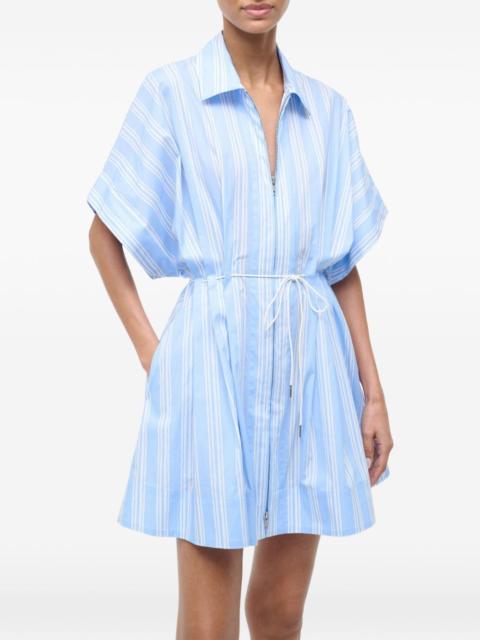 STAUD striped drawstring dress