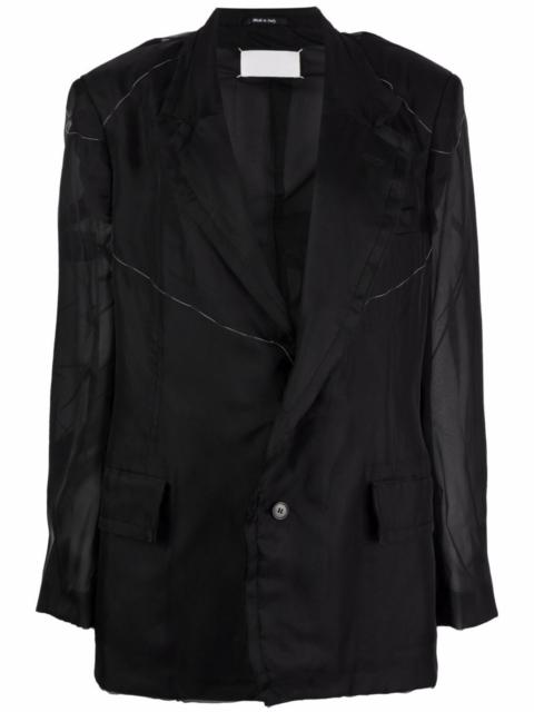Maison Margiela sheer-panel single-breasted jacket
