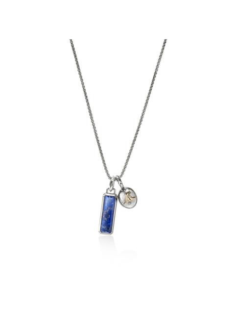 JOHN HARDY Wave Talisman Necklace, Gold, Sterling Silver, Lapis Lazuli