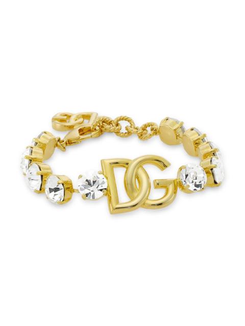 Dolce & Gabbana Women's Goldtone & Crystal Monogram Charm Bracelet - Gold