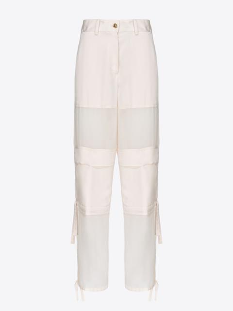 PINKO SATIN AND GEORGETTE CARGO TROUSERS
