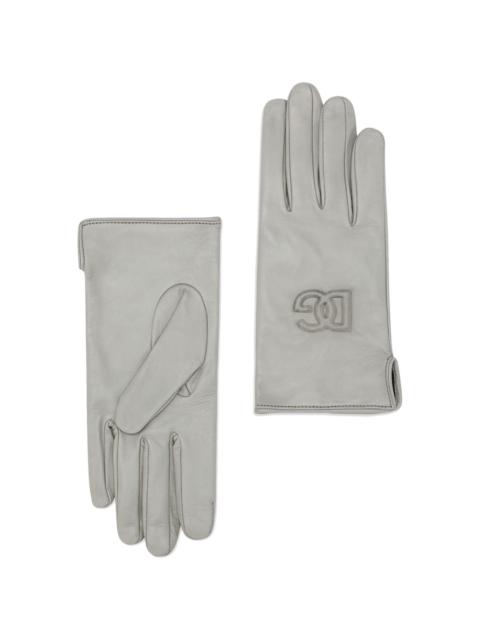 Dolce & Gabbana logo-embossed leather gloves