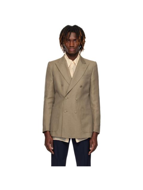 Dries Van Noten Tan Striped Blazer