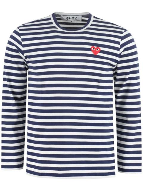 Comme des Garçons PLAY HEART LONG SLEEVED STRIPED T-SHIRT