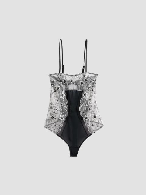 KIKI DE MONTPARNASSE Women's Noir et Blanc Lace Bodysuit - Black