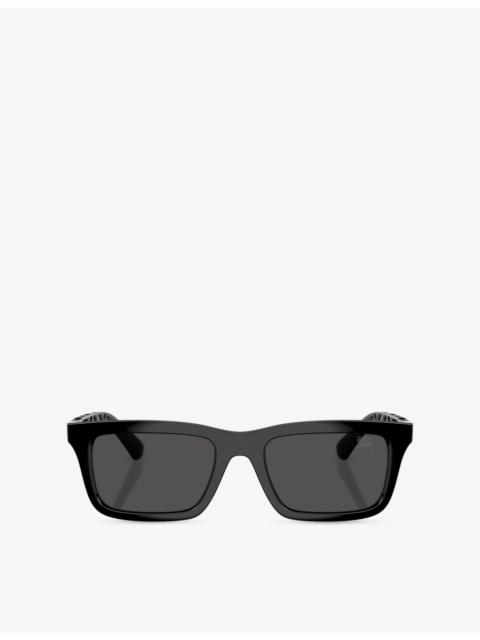 Burberry BE4475U Rectangle-Frame Tortoiseshell Acetate Sunglasses