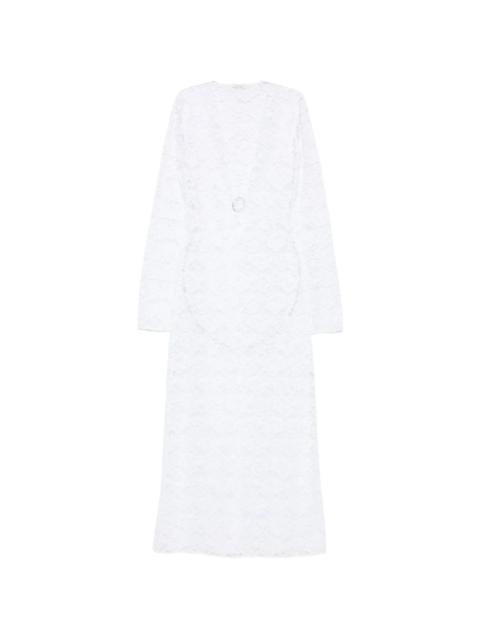 Oséree Oséree Lace-embellished V-neck Maxi Dress