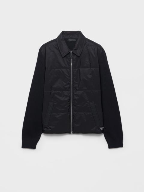 Prada Wool and Re-Nylon gabardine cardigan