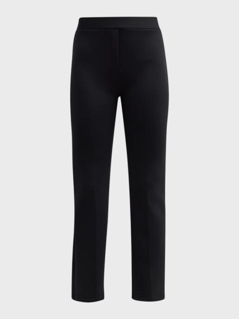 BRANDON MAXWELL Cropped Flare Neoprene Trousers with Front Crease