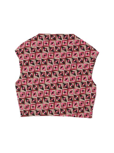 Dischi-print cropped top