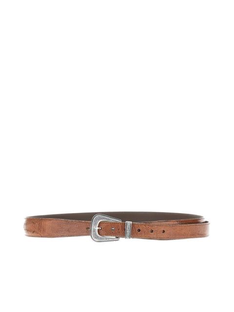 Brunello Cucinelli ENGRAVED BUCKLE LEATHER BELT