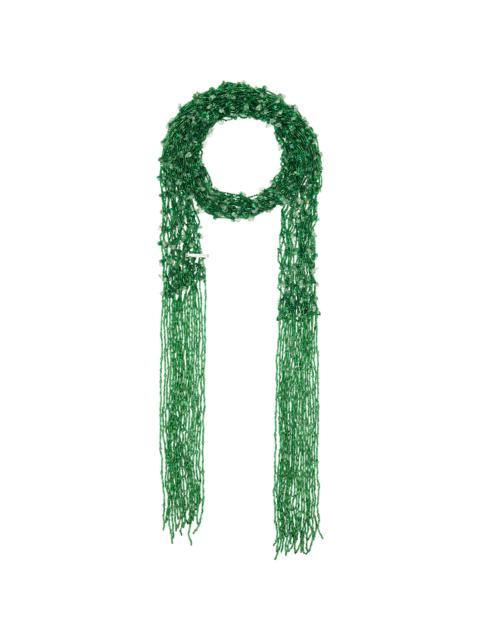 Dries Van Noten Green Embroidered Necklace Scarf