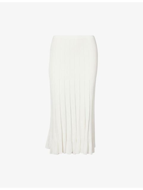 Theory Panelled-Rib Stretch-Knit Midi Skirt