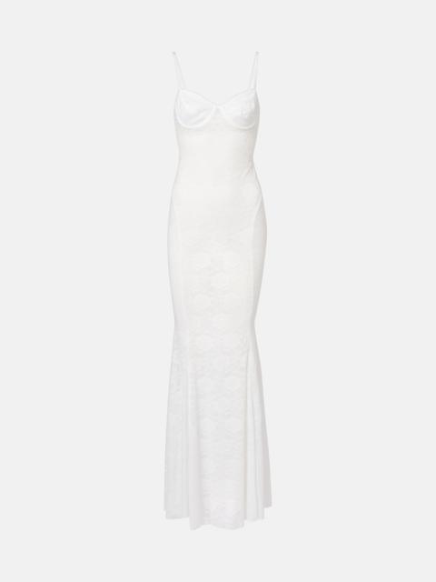 NORMA KAMALI Lace corset fishtail gown