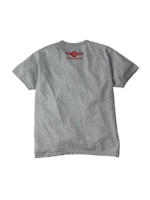 THE FLAT HEAD FN-THC-203 Three Needle Small Flying Wheel Tee Grey