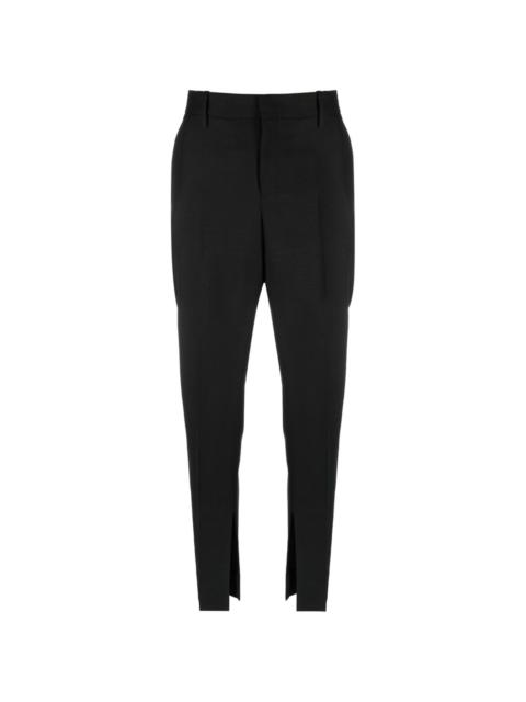 side-slit tapered trousers