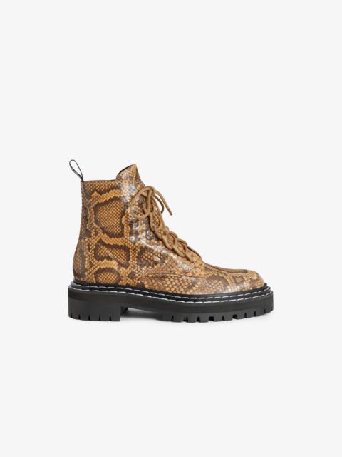 Proenza Schouler Embossed Python Lug Sole Combat Boots