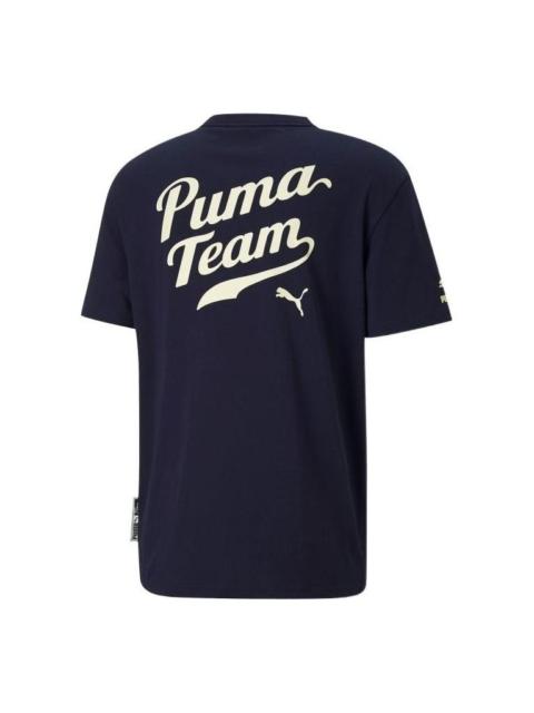 PUMA PUMA Word Team Graphic Tee 'Navy' 536929-06