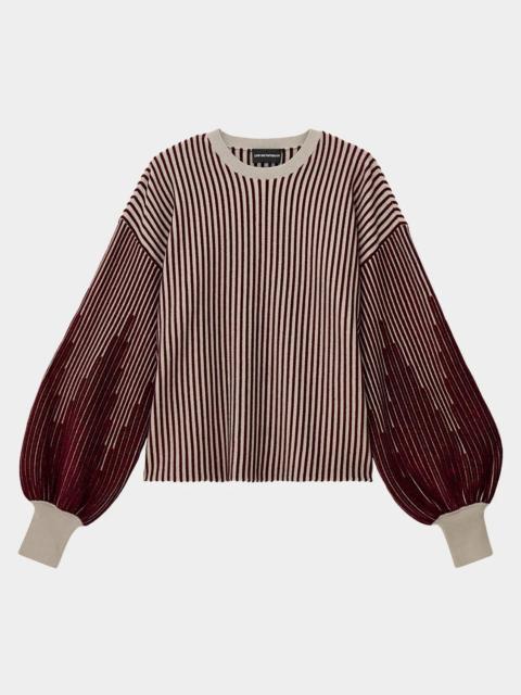 EMPORIO ARMANI Striped Drop-Shoulder Crewneck Sweater