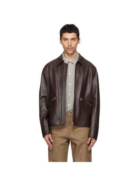 Paul Smith Brown Nappa Leather Jacket