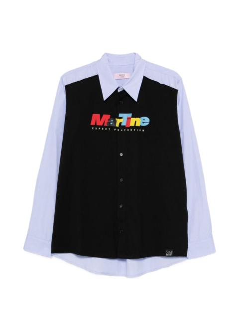 Martine Rose stripe logo polo shirt