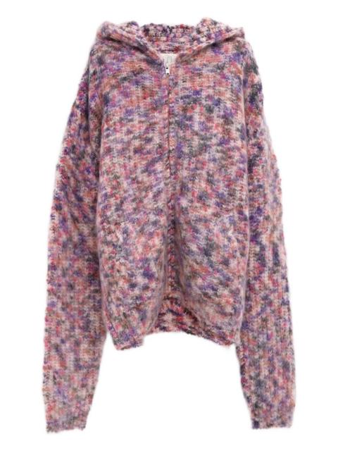 ERL zipped hooded knit hoodie