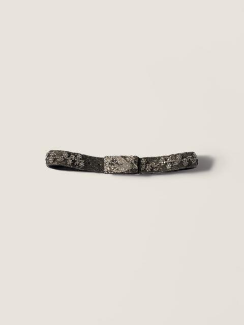 Miu Miu Embroidered duchesse and leather belt