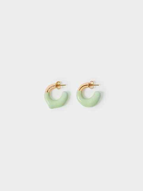 SUNNEI MINI RUBBERIZED EARRINGS GOLD / light green