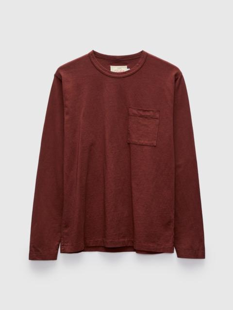 Dehen 1920 Heavy Duty Long Sleeve Pocket Tee in Fig
