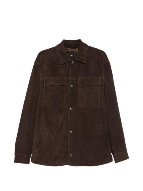7 For All Mankind suede flap-pocket shirt