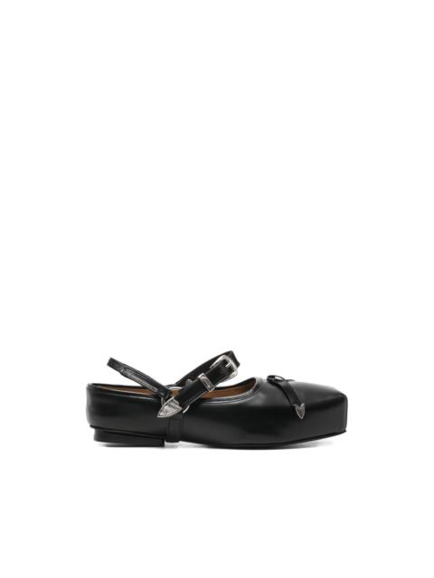 TOGA PULLA detachable-strap leather loafers