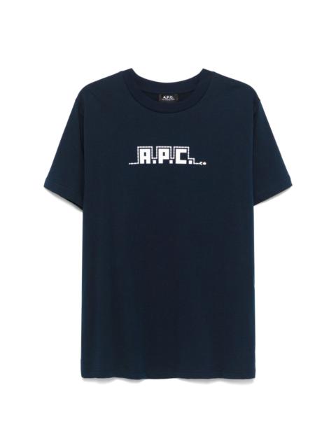 snake-print T-shirt