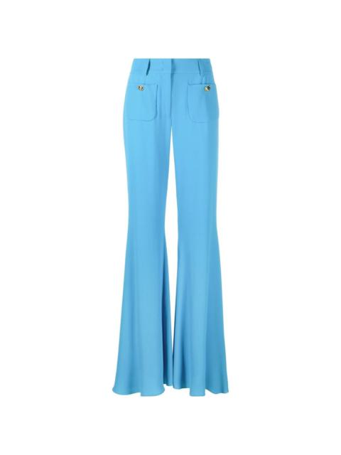 high-rise flared trousers