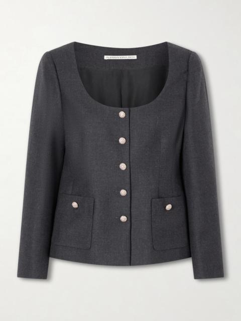 Alessandra Rich Embellished Wool-flannel Jacket