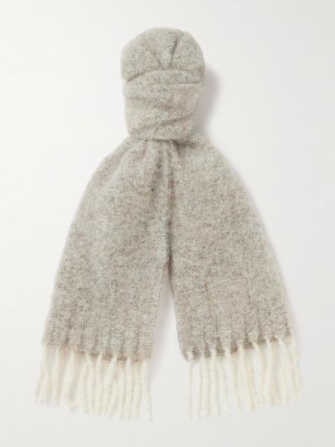 NN07 Fringed Wool-Blend Scarf Beige