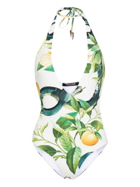 Roberto Cavalli lemon-print one-piece swimsuit