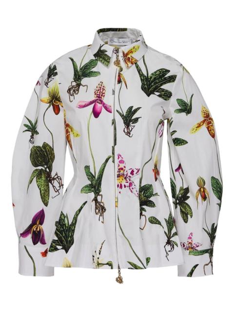 Oscar de la Renta orchid-print shirt