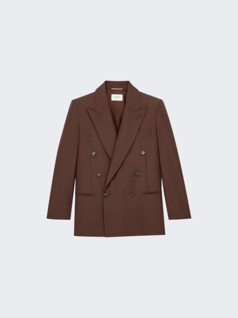 SAINT LAURENT Double Breasted Jacket Chocolat