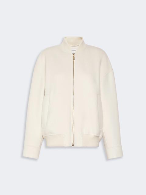 Sportmax ONDATA Double-faced pure wool bomber jacket - WHITE
