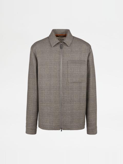 Tod's OVERSHIRT IN WOOL - GREY